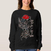Tattoo She-Wolf Head and Rote Rose Sweatshirt (Vorderseite)