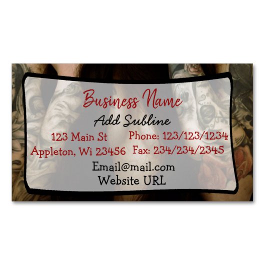 Tattoo Shop Business Information Magnetkarte Magnetische Visitenkarte (Vorderseite)