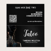 Tattoo Shop Custom QR Visitenkarten (Außenseite Aufgefaltet)