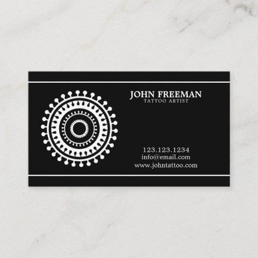 Tattoo Shop Einzigartiger Schwarzer Grunge Tattoo  Visitenkarte (Vorderseite)