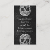 Tattoo Shop Gothic Black and White Skull Head Visitenkarte (Rückseite)