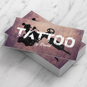 Tattoo Shop Tattoo Gun Berufliche Typografie Visitenkarte