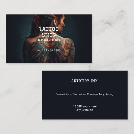 Tattoo Shop Visitenkarte (Vorne/Hinten)