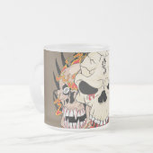 Tattoo Skull Acht Mattiert Glass Coffee Tassen Cup (Vorderseite Links)