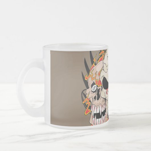 Tattoo Skull Acht Mattiert Glass Coffee Tassen Cup (Links)