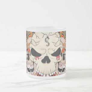 Tattoo Skull Acht Mattiert Glass Coffee Tassen Cup