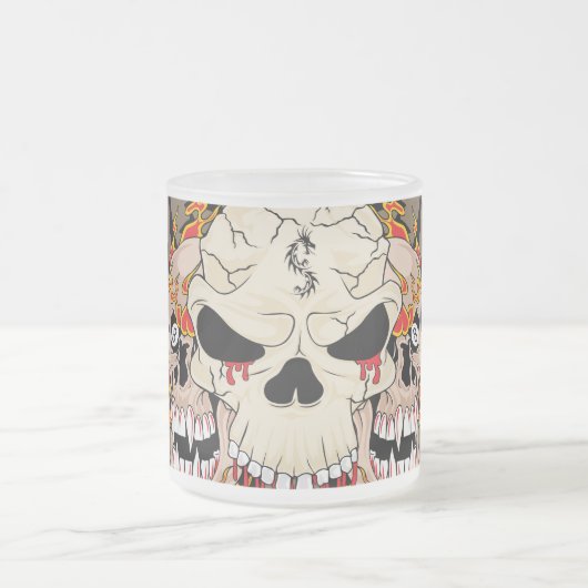 Tattoo Skull Acht Mattiert Glass Coffee Tassen Cup (Mittel)