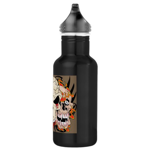 Tattoo Skull Aight Ball Flame 32. oz. Edelstahlflasche (Rechts)