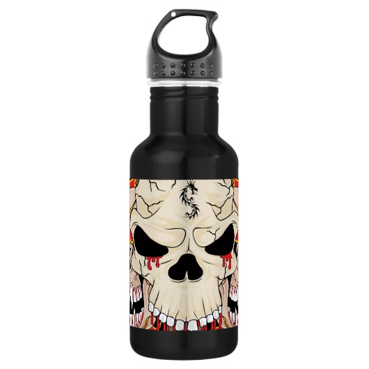 Tattoo Skull Aight Ball Flame 32. oz. Trinkflasche (Vorderseite)