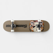 Tattoo Skull Aight Ball Old School Skateboard (Horizontal)