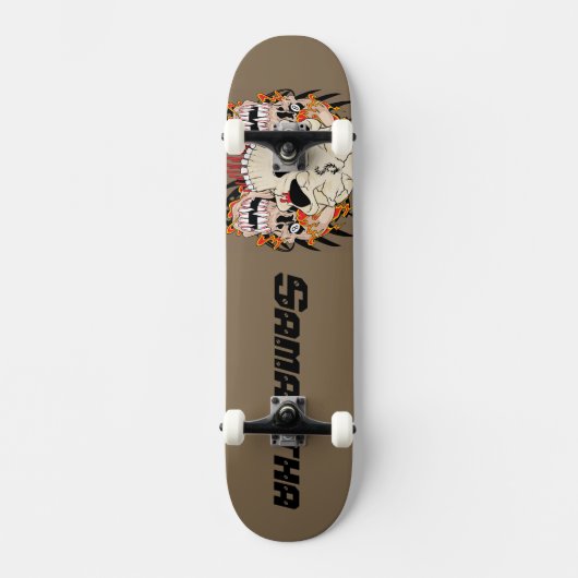 Tattoo Skull Aight Ball Old School Skateboard (Vorderseite)