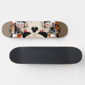 Tattoo Skull Aight Ball Old School Skateboard (Horizontal)