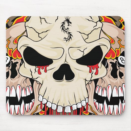Tattoo Skull Aight Ball Personalisiert Mousepad (Vorne)