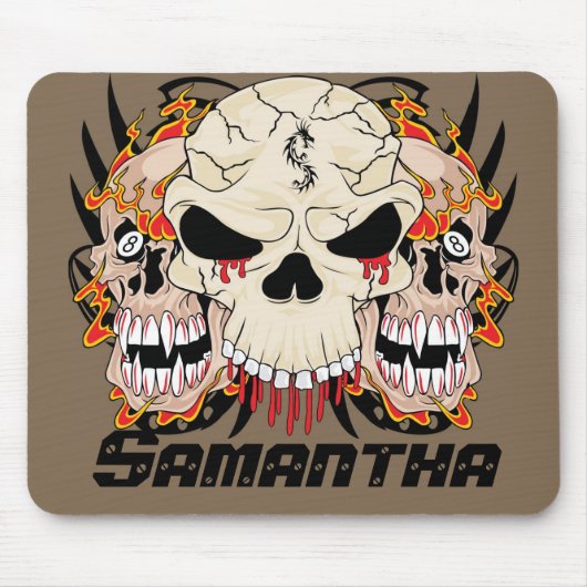 Tattoo Skull Aight Ball Personalisiert Mousepad (Vorne)