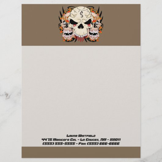 Tattoo Skull Eight Ball Letterhead Stationierung Briefbogen (Vorderseite)