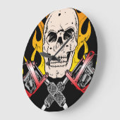 Tattoo Skull Große Wanduhr (Winkel)