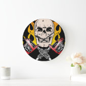 Tattoo Skull Große Wanduhr (Zuhause)