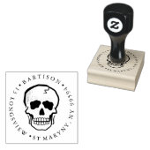 TATTOO SKULL ROUND RÜCKSENDEADRESSE GUMMISTEMPEL (Stempel)