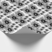 Tattoo Sonnenblume Schwarz-weiße Tattoo Blume Geschenkpapier (Ecke)