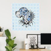 Tattoo Stil Doggen Portrait Poster (Heimbüro)