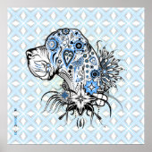 Tattoo Stil Doggen Portrait Poster (Vorne)