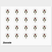 Tattoo-Stil-Rose Runder Aufkleber (Blatt)