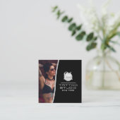 Tattoo Studio Black Photo Visitenkarte | (Stehend Vorderseite)