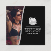 Tattoo Studio Black Photo Visitenkarte | (Vorderseite)
