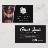 Tattoo Studio Black Photo Visitenkarte | (Vorne/Hinten)