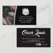 Tattoo Studio Black Photo Visitenkarte | (Vorne/Hinten)