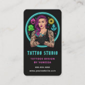 Tattoo-Studio-QR-Code für professionelle Tätowiere Visitenkarte (Vorderseite)