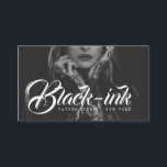 Tattoo studio Schwarzes Foto weiße Schriftzeichen  Visitenkarte<br><div class="desc">Tattoo studio Schwarzes Foto weiße Schriftzeichen Typografie</div>