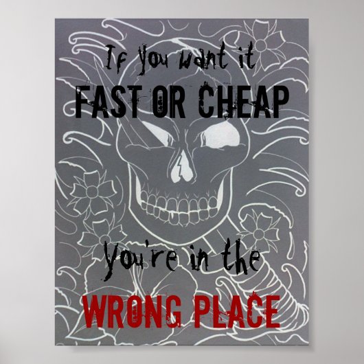Tattoo Studio Sign Poster (Vorne)