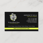 Tattoo Studio, Tattoo Artist - Neon Koi Fish Logo Visitenkarte (Rückseite)