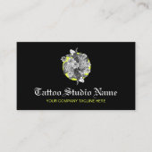 Tattoo Studio, Tattoo Artist - Neon Koi Fish Logo Visitenkarte (Vorderseite)