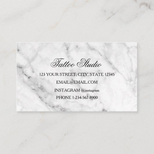 Tattoo Studio Visitenkarte (Rückseite)