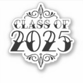 Tattoo Style Class of 2025 Abschluss Aufkleber (Vorderseite)