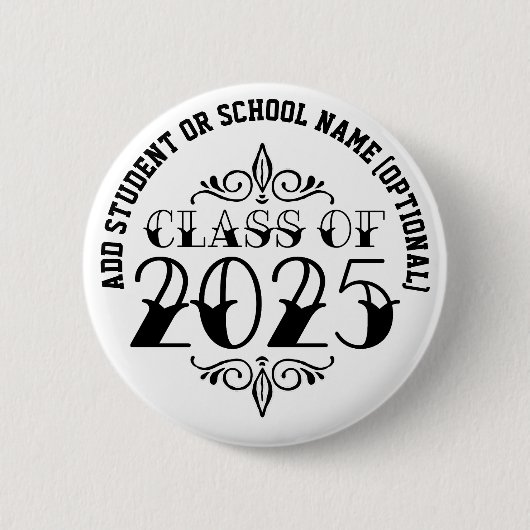 Tattoo Style Class of 2025 Abschluss Button (Vorderseite)