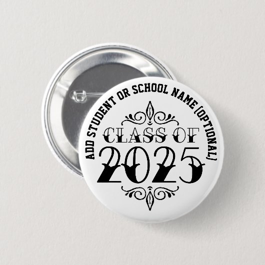 Tattoo Style Class of 2025 Abschluss Button (Vorne & Hinten)