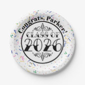 Tattoo Style Class of 2026 Abschluss Pappteller (Vorderseite)