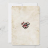 Tattoo Style Heart Dagger Retro Brautparty Einladung (Rückseite)