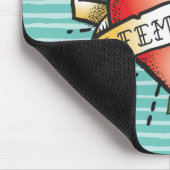 Tattoo Style Heart Feminist in Aqua Mousepad (Ecke)