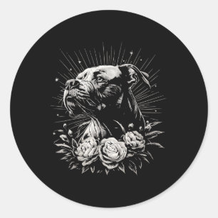 Tattoo Style Lover American Staffordshire Terrier Runder Aufkleber