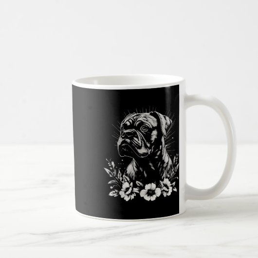 Tattoo Style Lover Boxer Retro Dog _1 Kaffeetasse (Rechts)