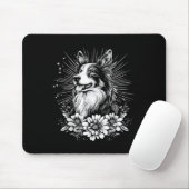 Tattoo Style Lover Collie Retro Dog Mousepad (Mit Mouse)