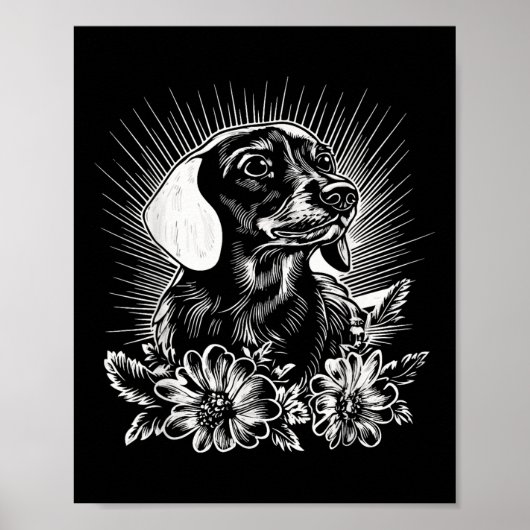 Tattoo Style Lover Dackel Retro Dog _1 Poster (Vorne)