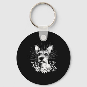 Tattoo Style Lover Fox Terrier Retro Dog Schlüsselanhänger