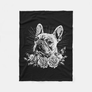Tattoo Style Lover French Bulldog Retro Dog _1 Fleecedecke