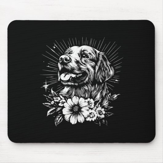 Tattoo Style Lover Golden Retriever Retriever Retr Mousepad (Vorne)