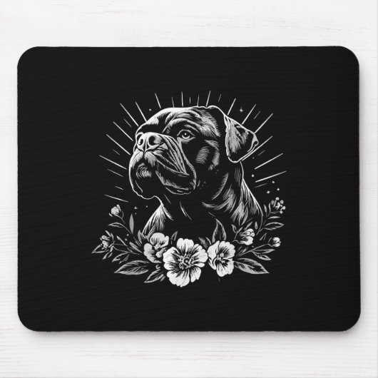 Tattoo Style Lover Mastiff Retro Dog Mousepad (Vorne)